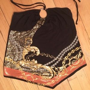 🚫SOLD🚫 Halter top with funky orange appliqué